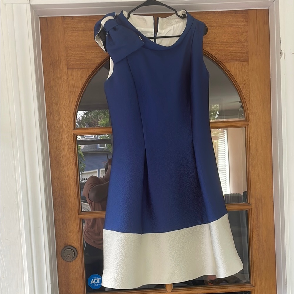 Sara Campbell Navy and cream Bow dress sz 8